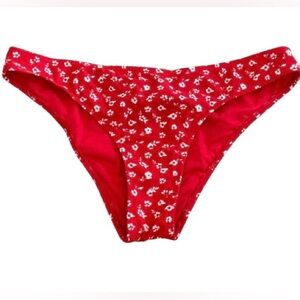 Hollister Bikini Bottoms - Red & White Floral - Size XL